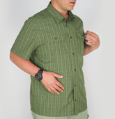 Mens Jack Wolfskin Thompson 1401041 Burnt Olive Short Sleeved Shirt